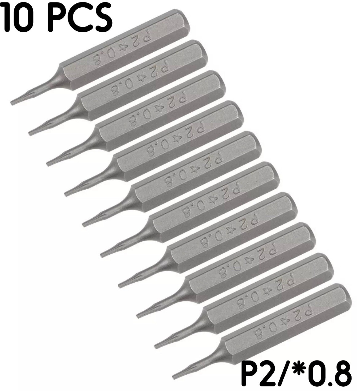 10 Pcs Screwdriver Bits 5/32 Inch Hex 4mm Shank Star-Shape P2/0.8mm Set PL1 Lot
