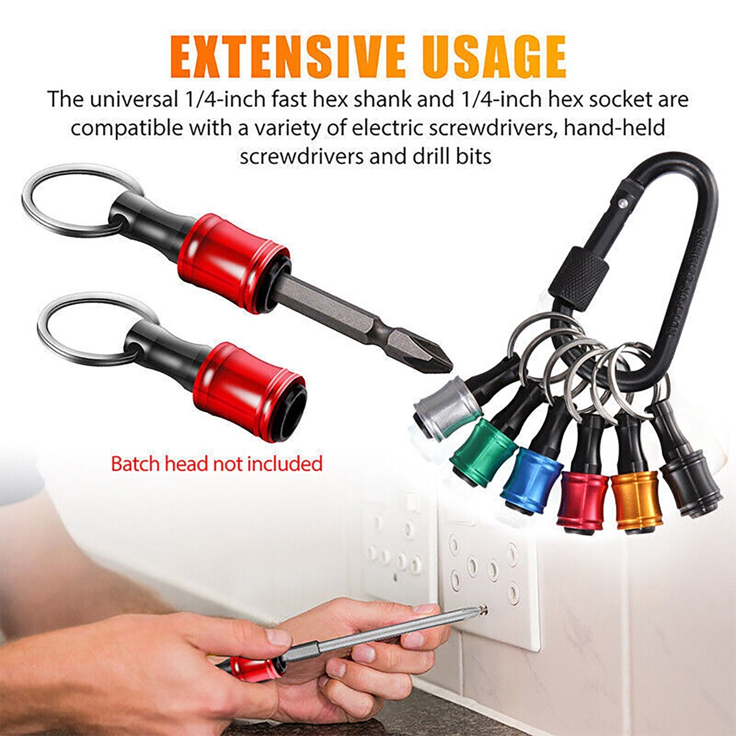 1/4″ Hex Shank Quick Release Keychain Screwdriver Drill Bit Holder Bit Set