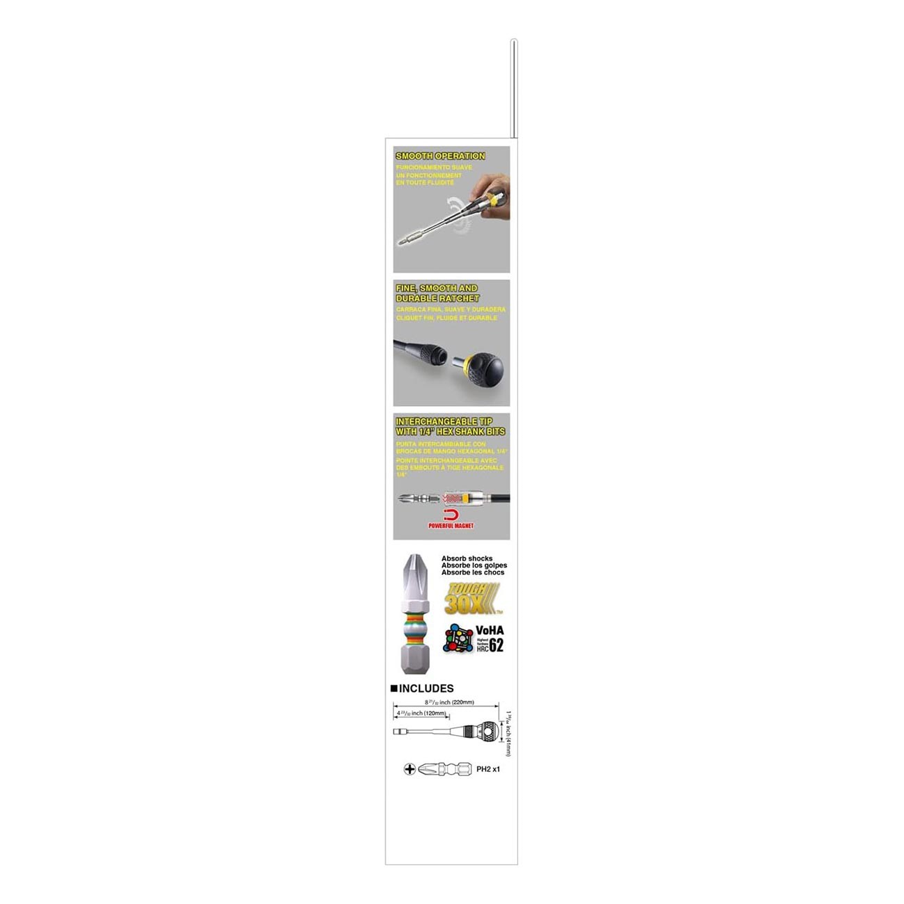 VESSEL – BALL GRIP Ratchet Interchangeable Screwdriver 2200MBH120