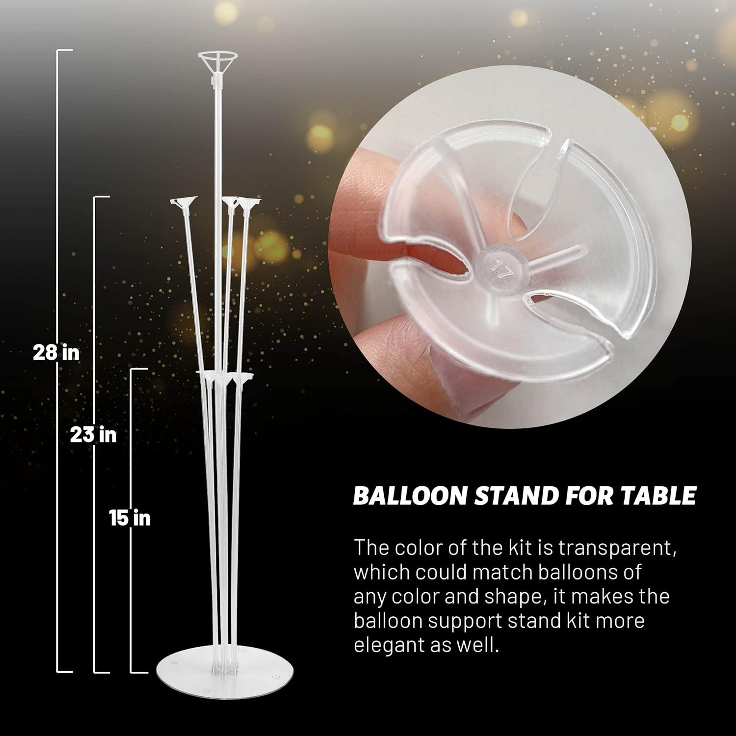 JOYYPOP 4 Sets Balloon Stand Kit For Table, 10 x 5 x 1.5 inches, White