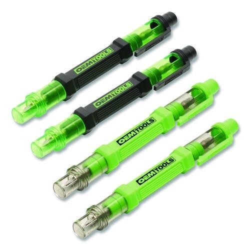 OEMTOOLS 6-Way Pen-Style Screw/Nut Driver, 5.38″, Black/Green, Green/Clear, 4/PK