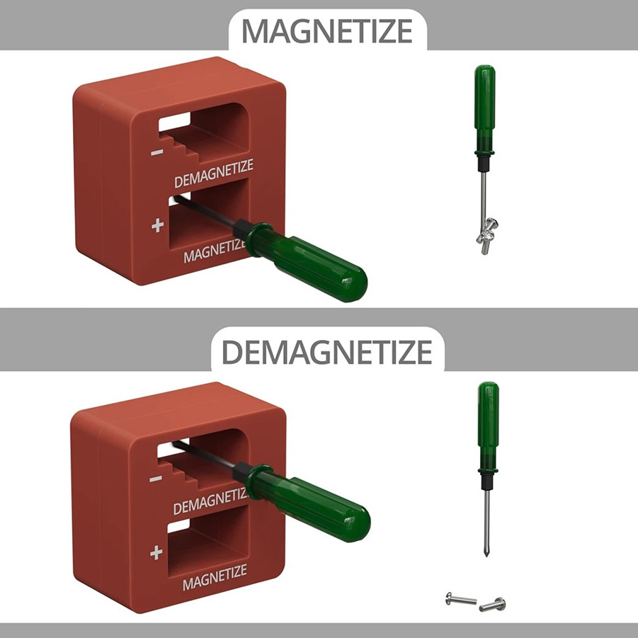 1pc 2in1 Screwdriver Magnetizer Demagnetizer Tool Magnetic Bit Holder Aid – NEW