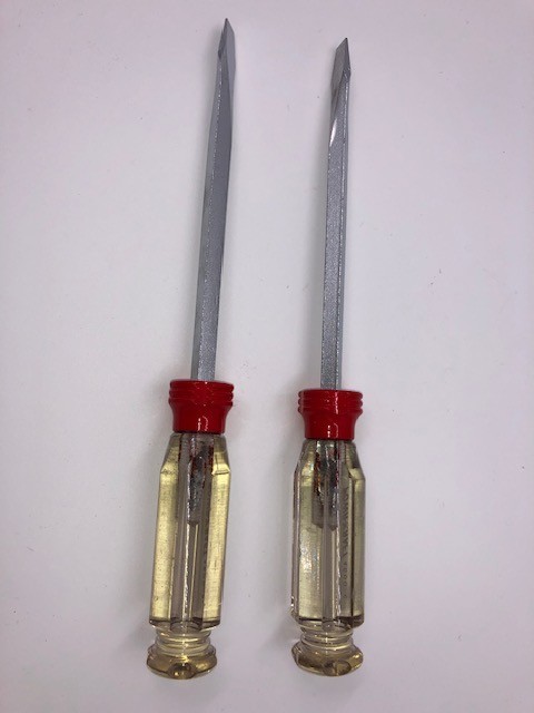 Lot of 2 POWR-KRAFT Screwdrivers Flat Head 4600-6 New Old Stock