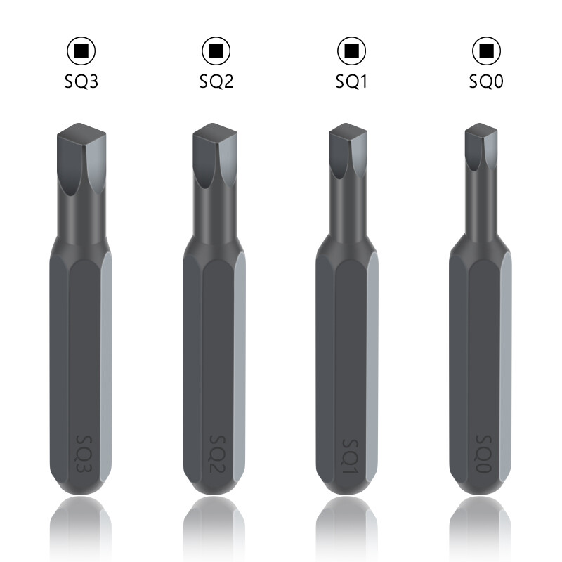 Roberston Micro Bits Set Square Head Screwdriver Hex 4mm SQ#1#2#3#4- 4PC