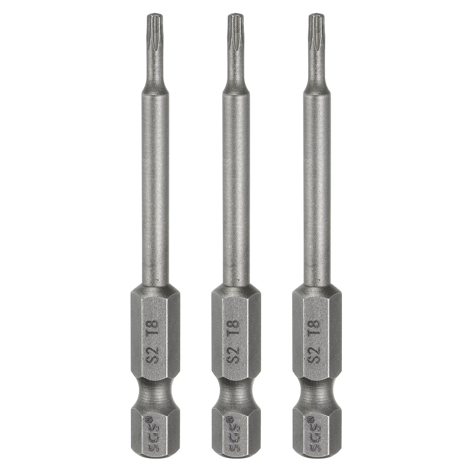 3pcs T8 Torx Head Screwdriver Bit 1/4″ Hex Shank 2.6″ Long Magnetic No Hole Tip