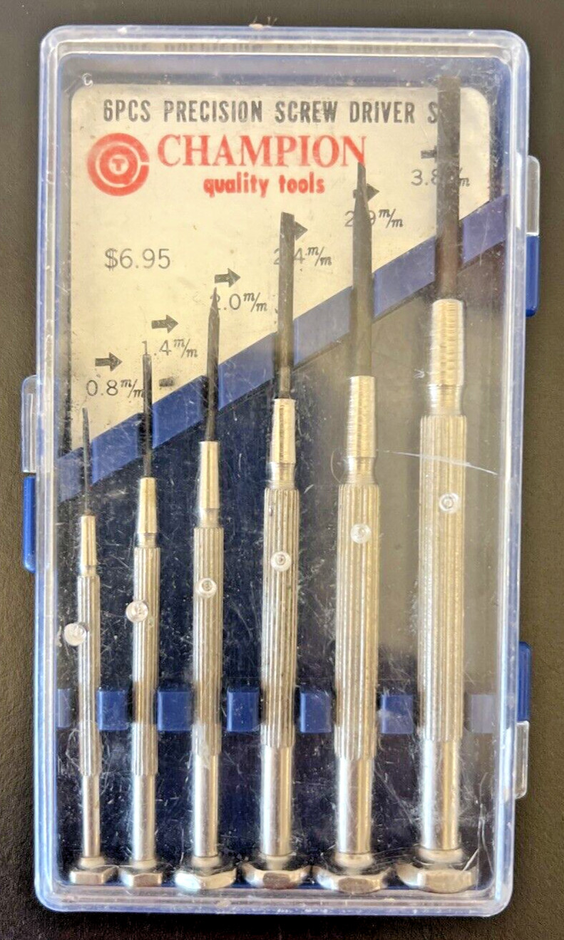 Champion Quality Tools 6pc Precision Screwdriver Set Chrome Steel w/Storage Case