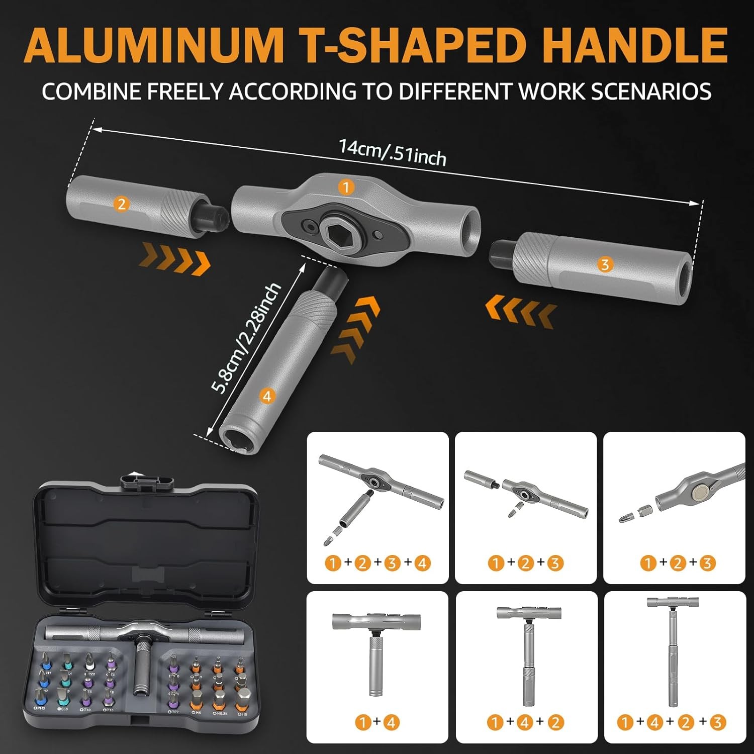 24 in 1 Magnetic Screwdriver Head Set Multi Bit DIY Ratchet Screwdriver Tool Kit