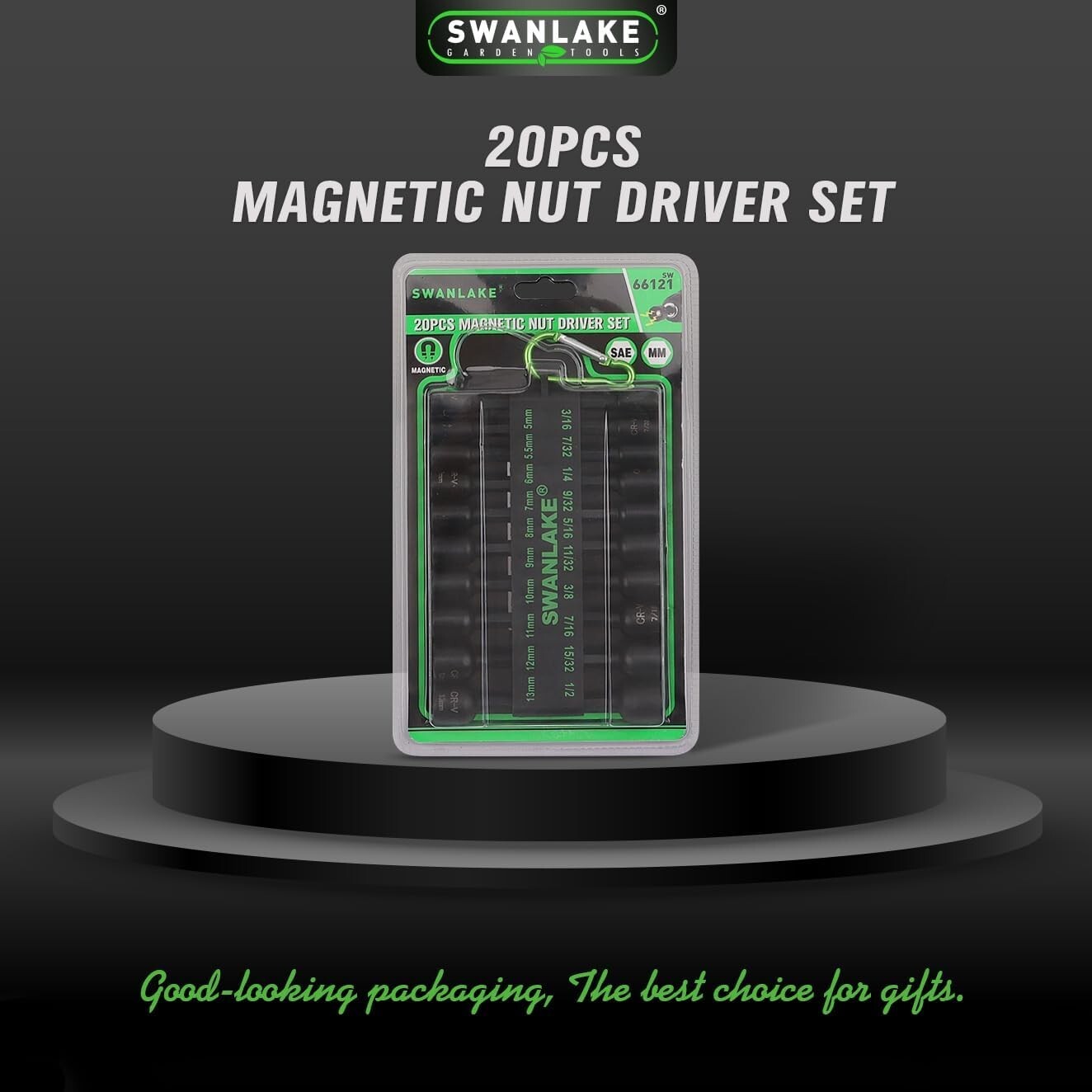20-Piece Magnetic Nut Driver Set, Metric & SAE 1/4″ Hex Shank, Drill Socket Set
