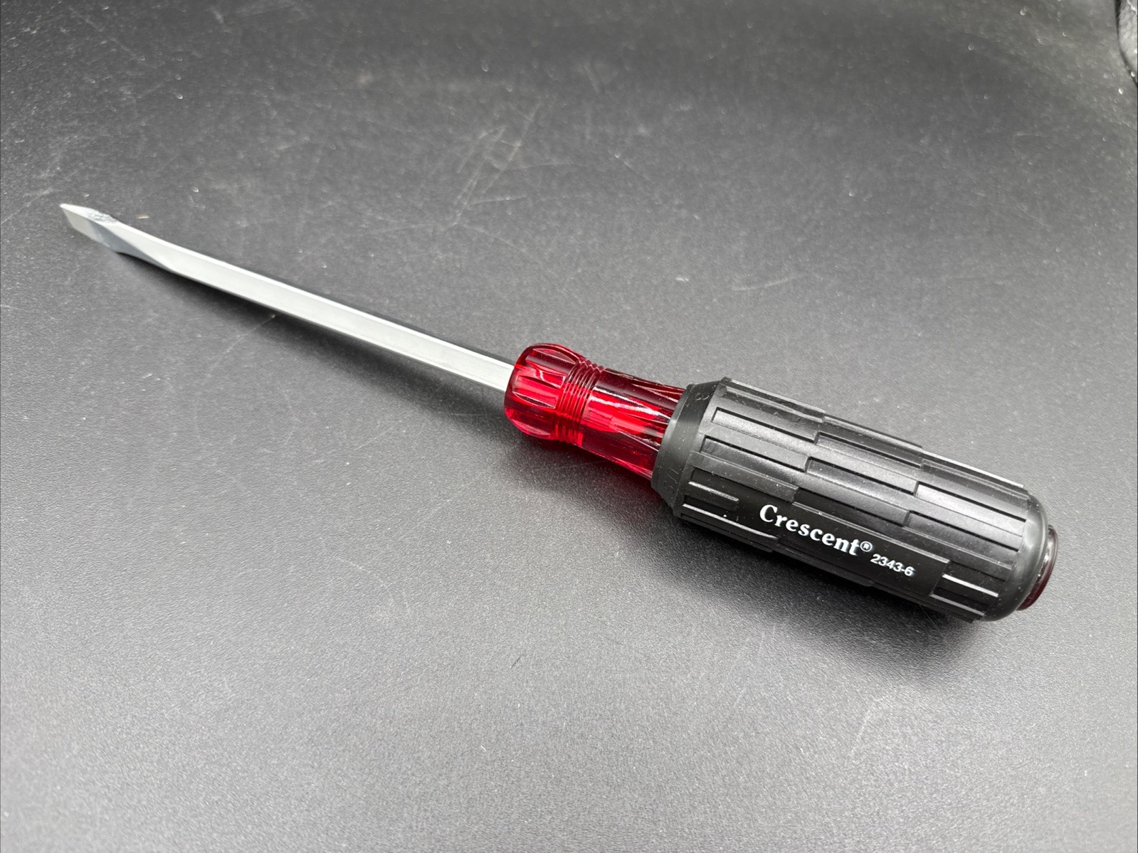 Crescent 2343-6 Flat Head Slotted Screwdriver 11 x 3/8 Square shaft Cushion Grip