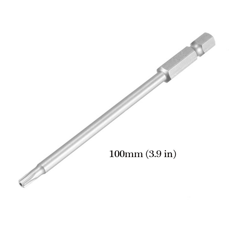 2x T10 4″ Torx Screwdriver Bit Set Hex Security Magnetic Head 100MM Extra Long