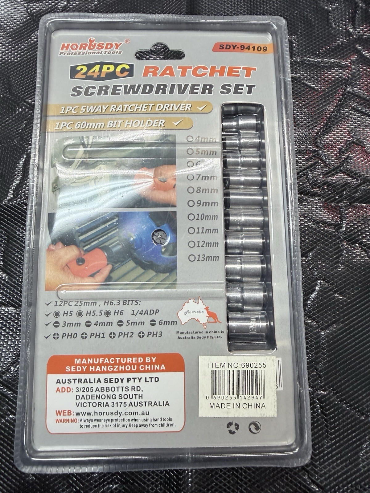 HORUSDY PROFESSIONAL TOOLS 1 Ratchet 60 mm &Screwdriver 24 Piece Socket Set