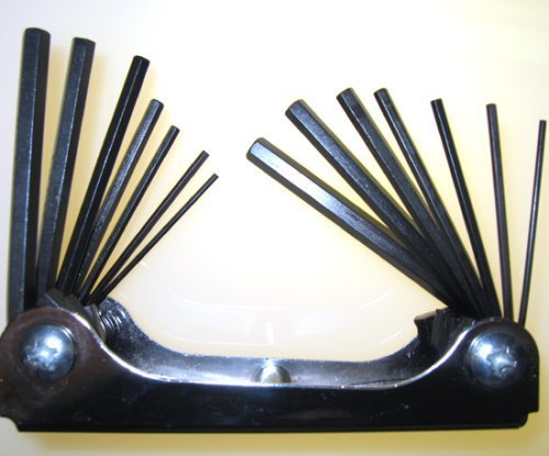 New 14pc Folding ALLEN HEX KEY wrench set METRIC + SEA * US FREE SHIPPING *
