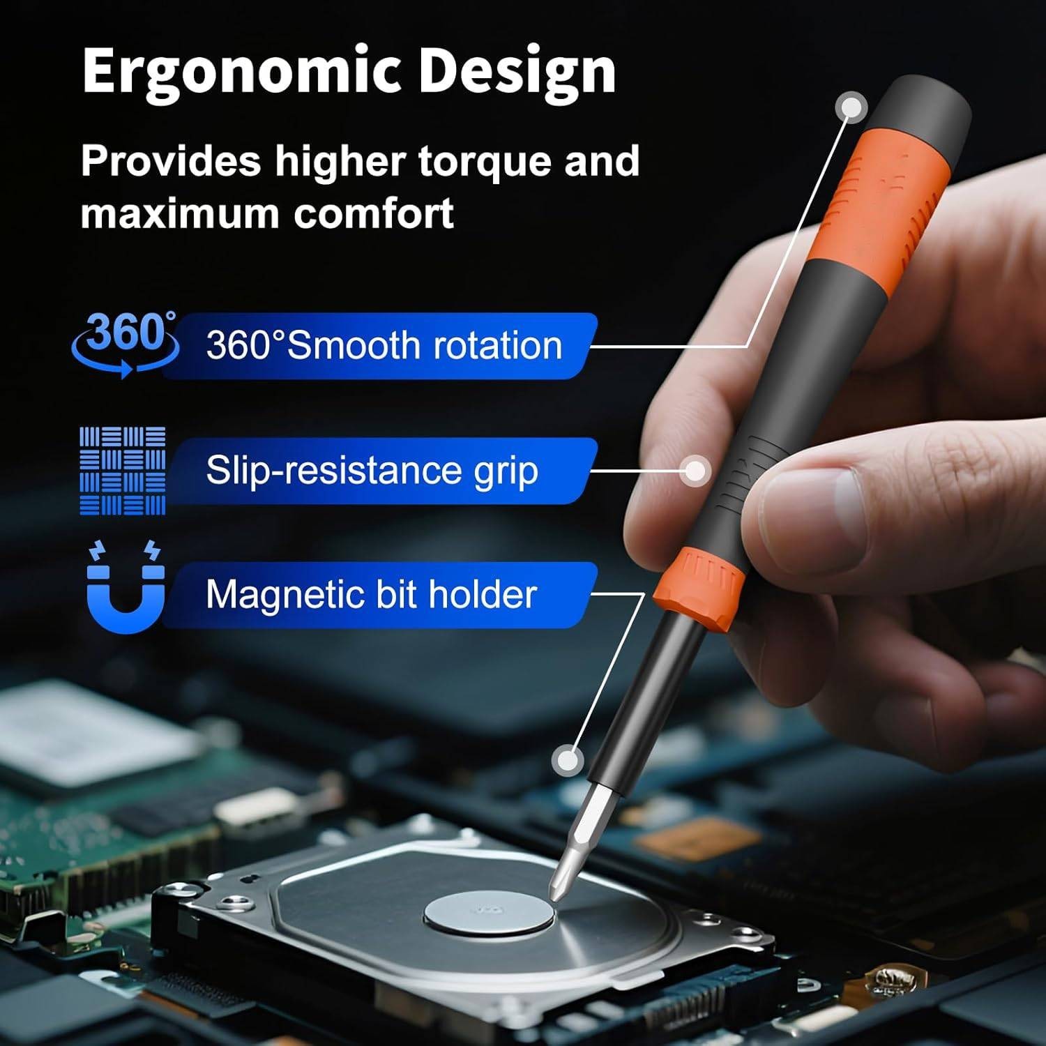 Magnetic Screwdriver Set Mini Repair Tool Kit 64 Set for Computer, Laptop, Phone