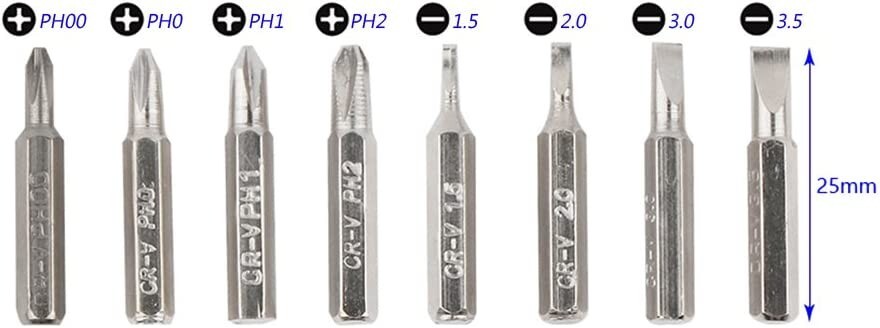 (2qty ) 8 in 1 Pocket Pen Driver with Phillps Flat Torx Bits – Blue