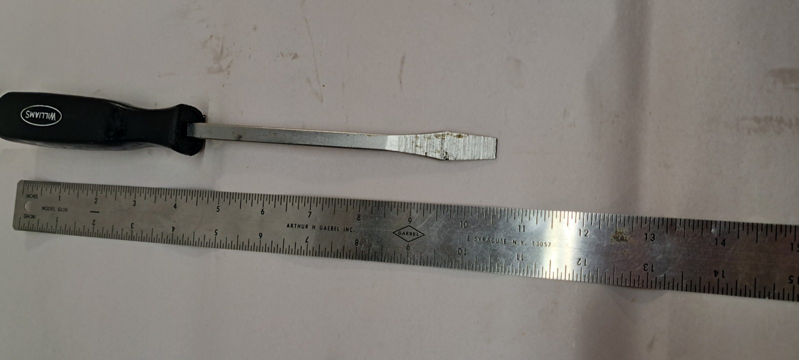 Williams Flathead Screwdriver SS-26 6 inch Shank 10 inches total USA