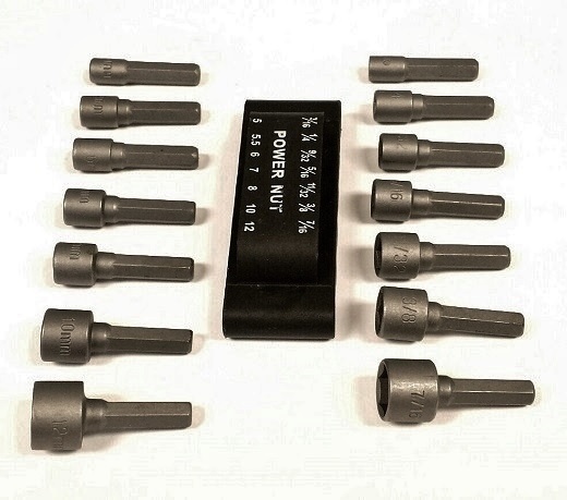 14pc Quick Change Power Nut Driver Set Hex 1/4″ Shank Metric & Standard SAE NEW