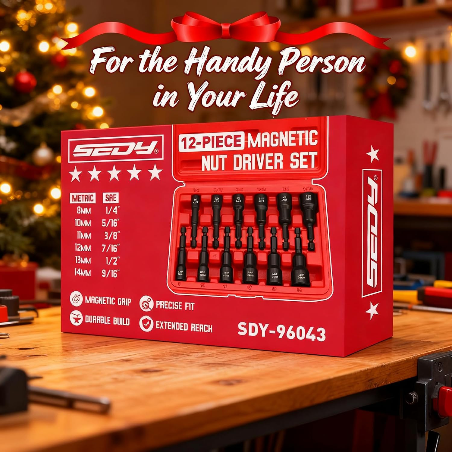12-Piece Magnetic Nut Driver Set – Premium Impact Power Hex Nut Driver Drill Bit