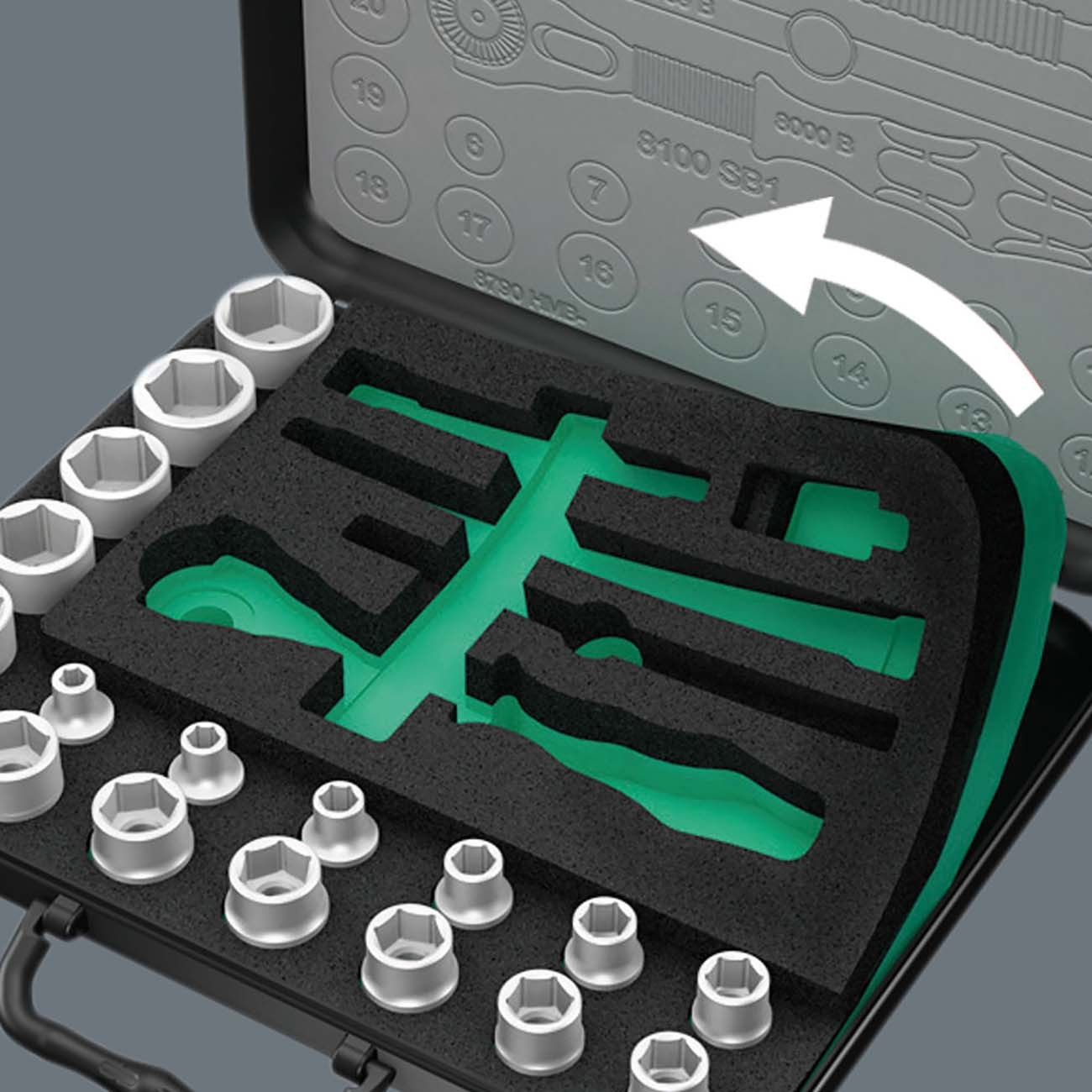 WERA SAE (STANDARD) 1/4” DRIVE SPEED COMPACT DURABLE RATCHET (41-PIECE SET) NEW