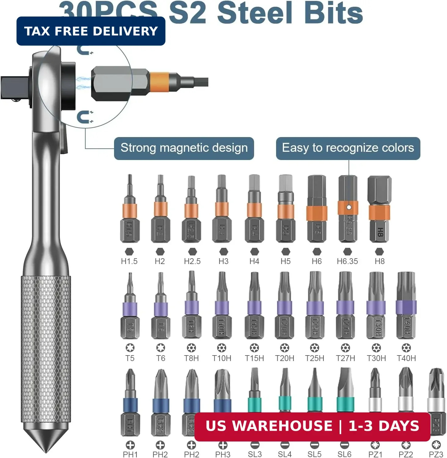 Ratchet Screwdriver Set, 42 in 1 Torque Screwdriver Socket Set, DIY Torque Wr…