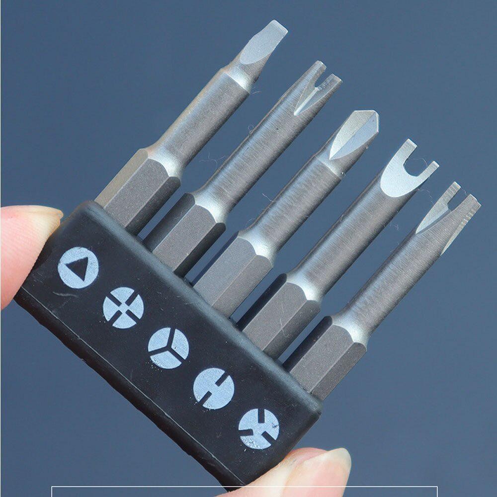 5pcs Special Shape Screwdriver Bit Set 50mm U Y Triangle Tri-point Tool