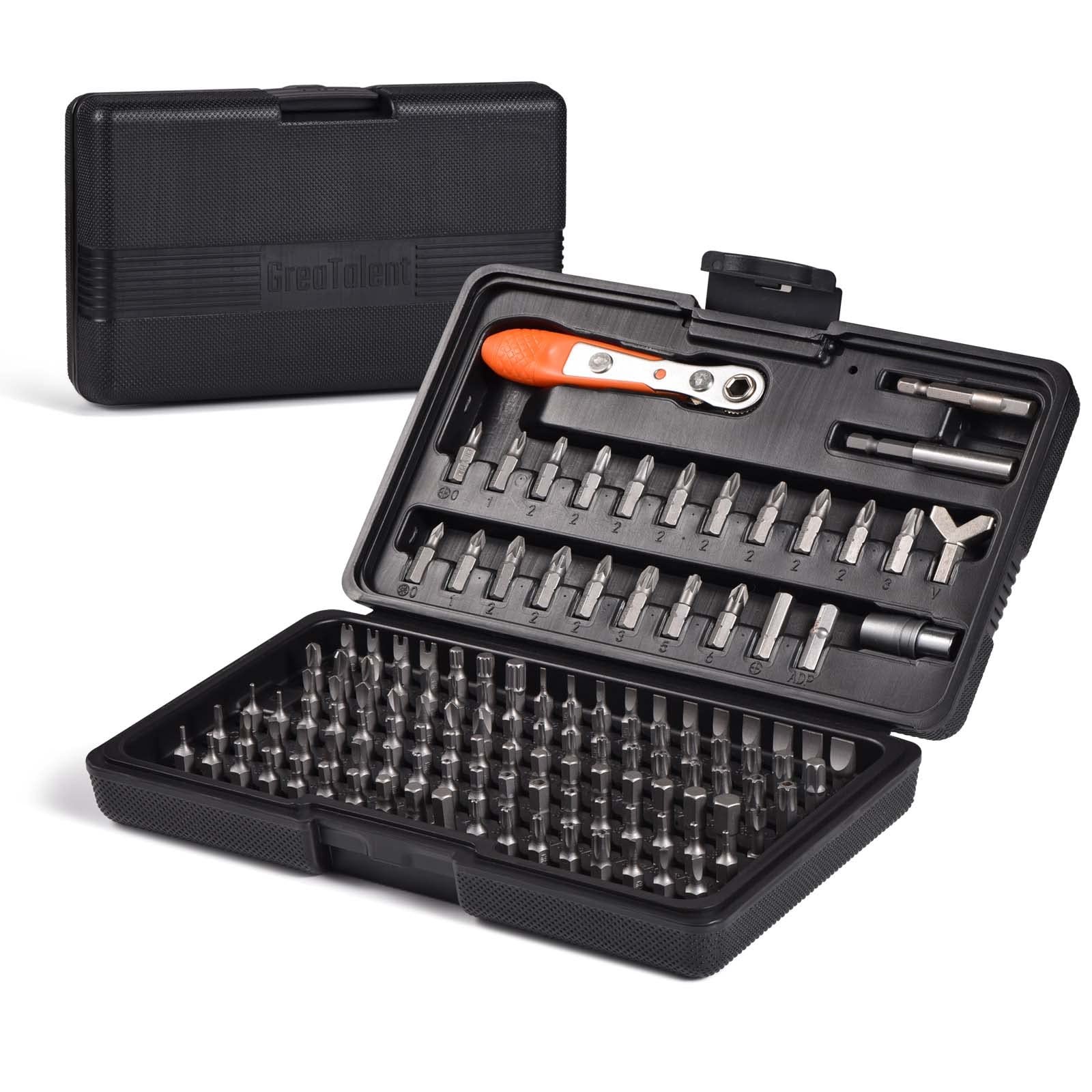 GreaTalent 133in1 Mini Ratchet Screwdriver Set CrV Bit Kit Silver Tool Set