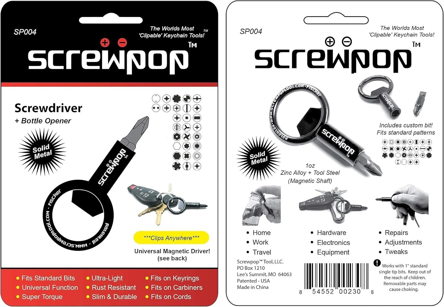 Screwdriver Universal Magnetic Bit Holder for Keychain | Carabiner Multi-Tool