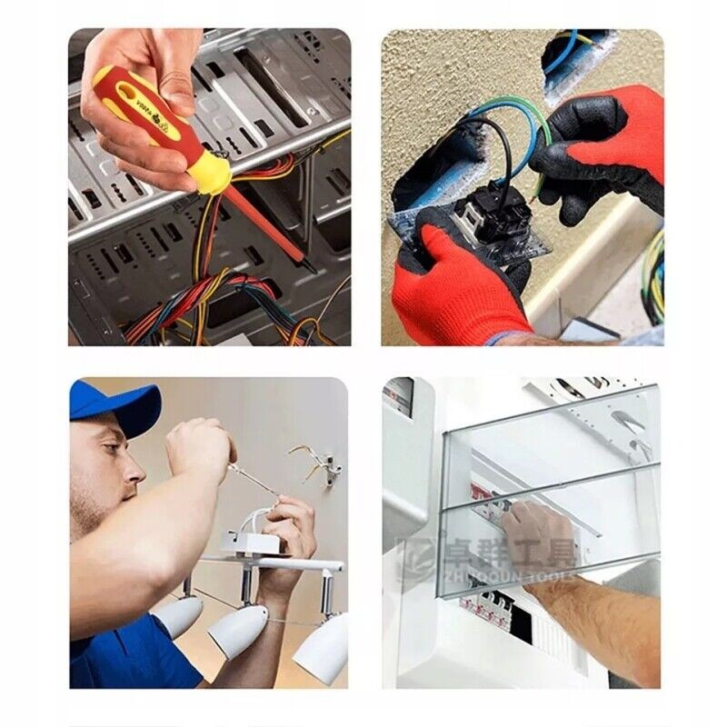 10-in-1 500V Insulated Precision Multi-Bit Screwdriver Set Electrician Slotted
