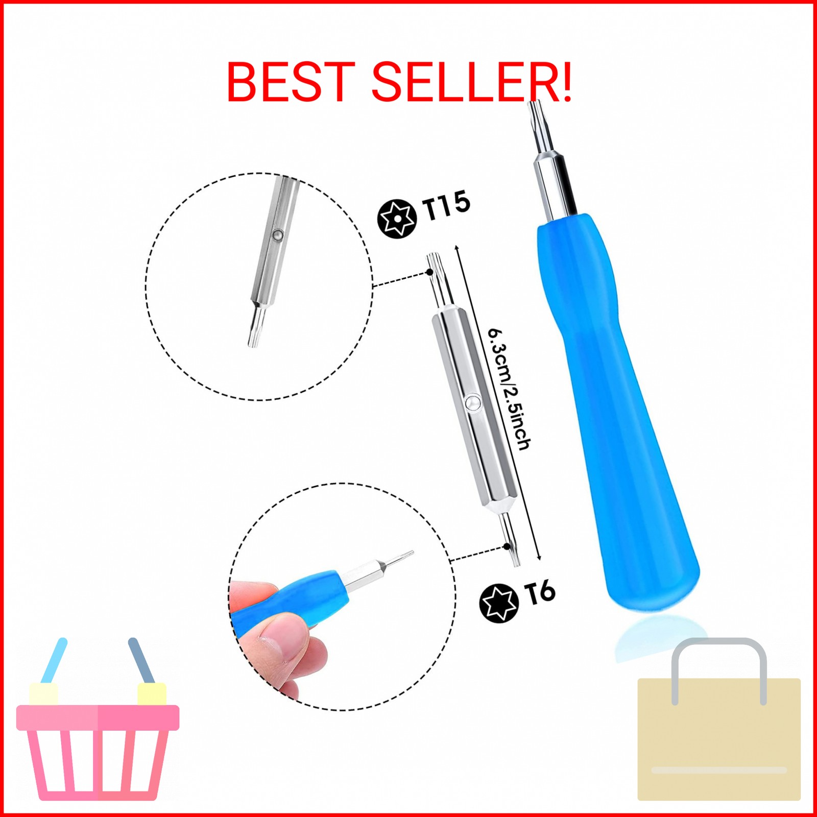 Replacement Screwdriver T6 T15 & + 20Pcs Screws Fit Ring Doorbell 2 3 4 Plus Pro