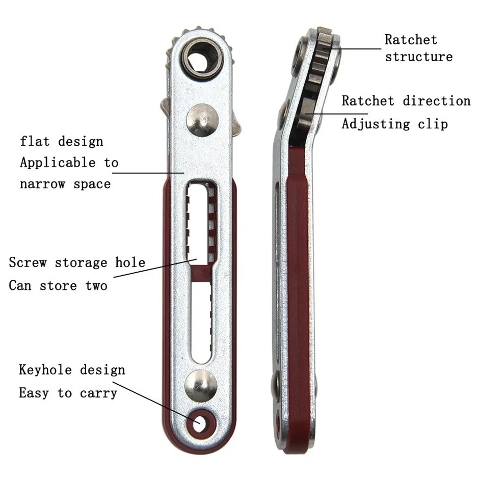 1pc Bidirectional Ratchet Elbow Screwdriver Wrench Hand Tool – NEW