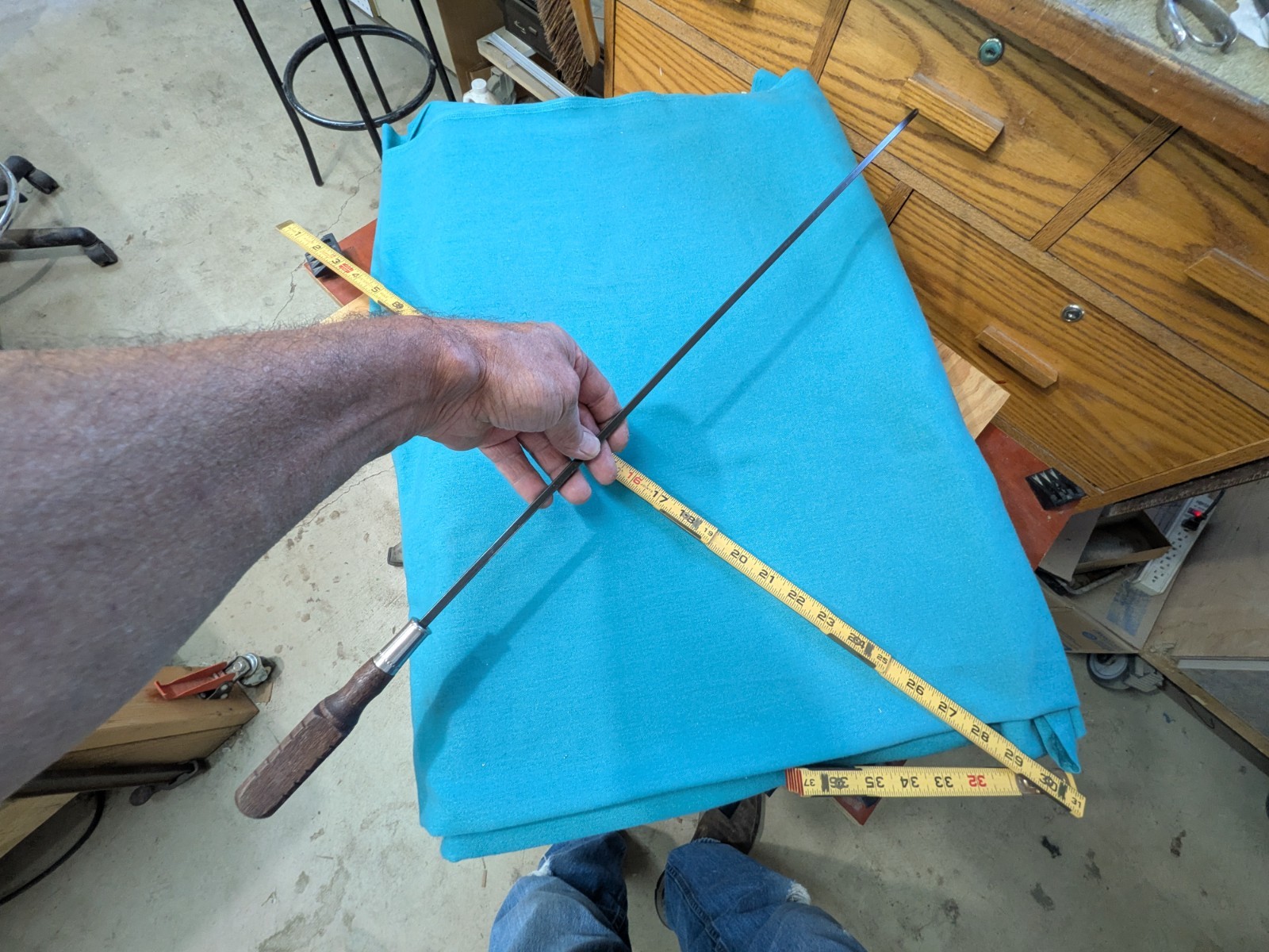 Extra Long 23″ Phillips #2 Screwdriver w/ Square Shank & Wood Handle GOOD+