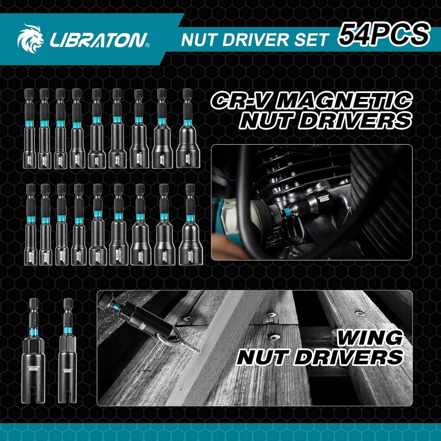 Durable Magnet-Enhanced 54PCS Nut Driver and Impact Drill Bit Set – Ideal Gift