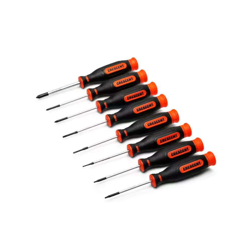Phillips, Slotted, and Torx Precision Screwdriver Set with Dual Material Handles