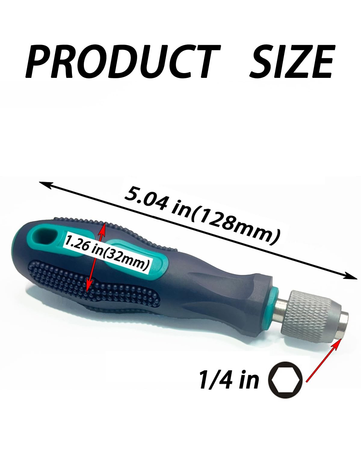 1/4″ Bit Driver Handle, 1/4 inch Hex Quick Release Green + Blue