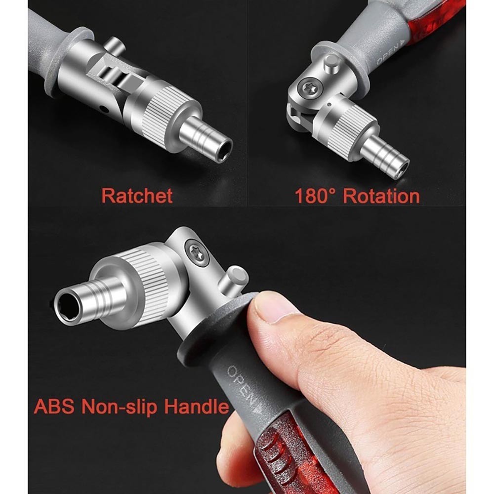 Robust Easy-To-Use Compact Portable 10-in-1 Multi-Functional Ratchet Screwdriver