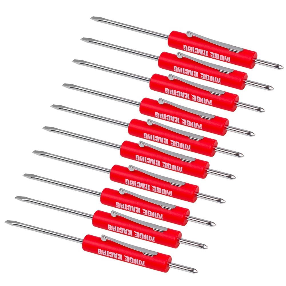 10X Green Mini Pocket Screwdriver Phillips & Flat Head Tip with Magnet and Clip