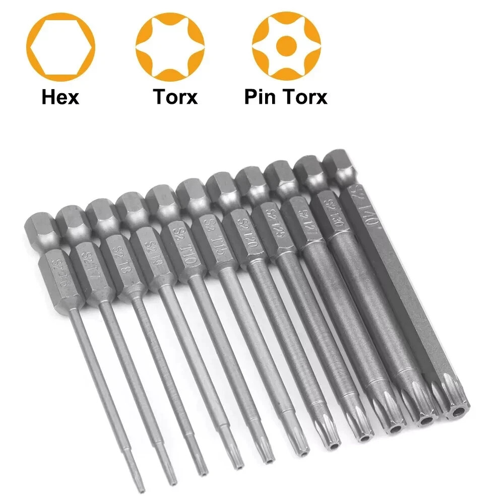 11pcs T6-T40 Magnetic Head Torx Screwdriver Bit Set Security Tamper Proof Star