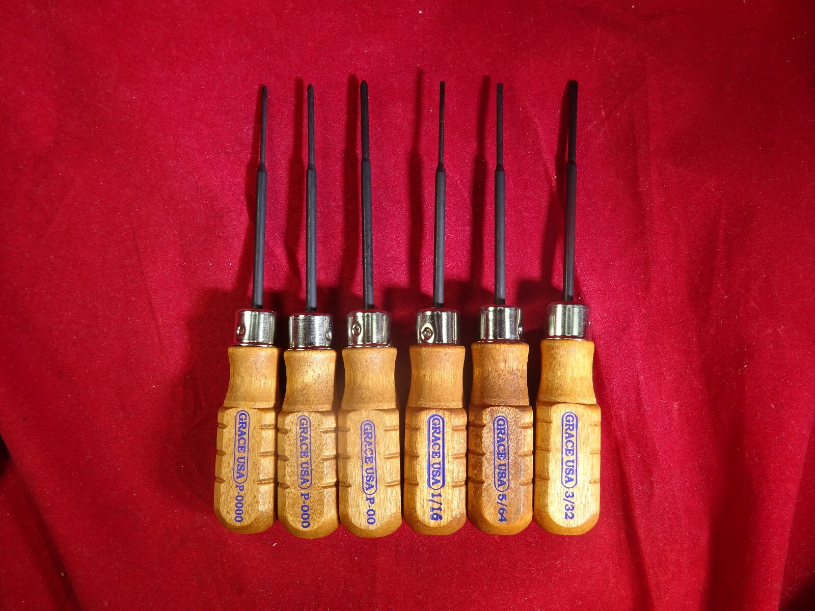 Grace USA MS-6 6pc Micro Gunsmith Screwdriver 3 Flat 3 Phillips MADE IN USA