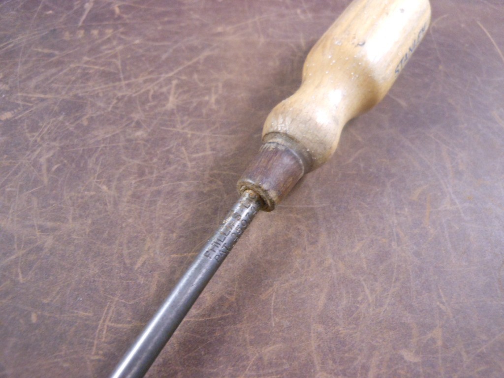 Vtg Stanley USA 2701 6.75″ Wood Handle #1 Phillips Screwdriver NO FERRULE