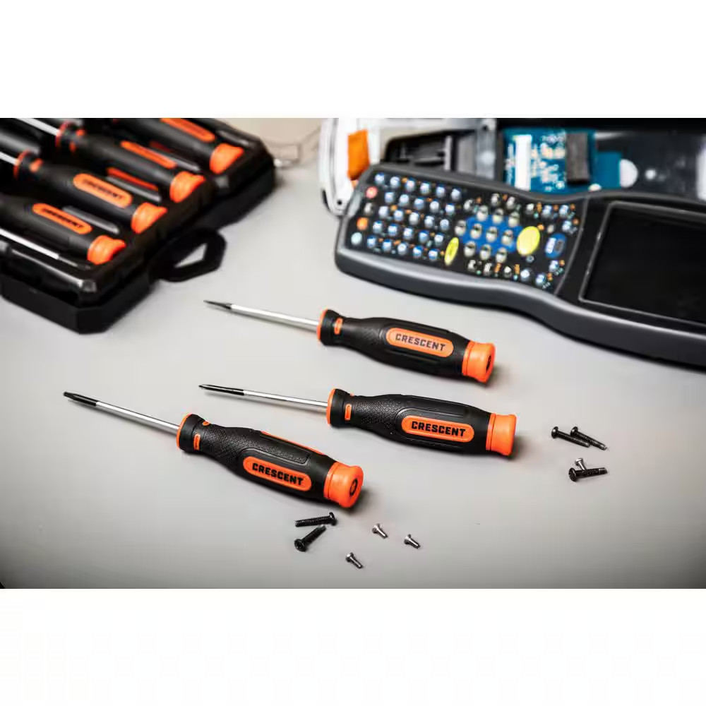 Phillips, Slotted, and Torx Precision Screwdriver Set with Dual Material Handles