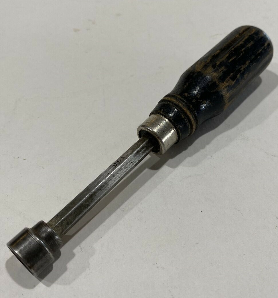 Vintage Unbranded 3/8 Drive Nut Driver wood handle USA