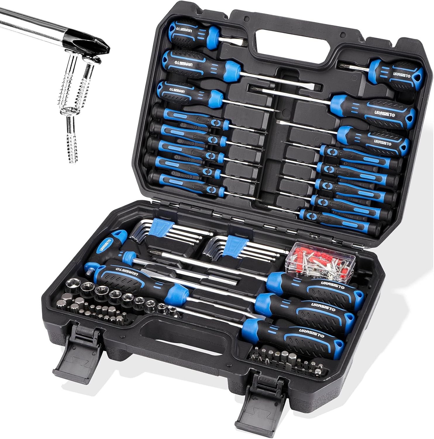 120PCS Magnetic Screwdriver Set Precision Phillips Hex Sockets Black Blue Silver