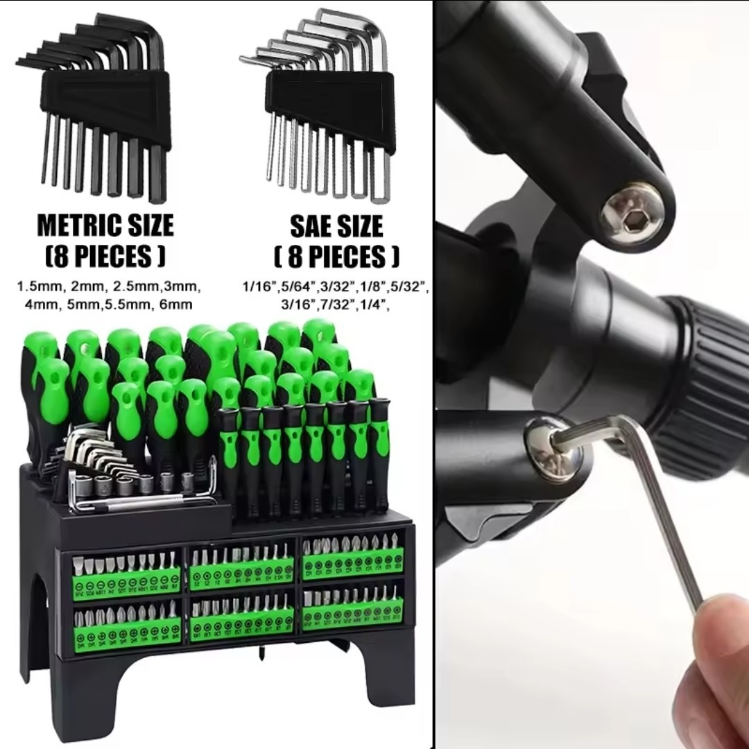 100pcs Screwdriver Bit Set Magnetic Insulated w/ Plastic Holder Tool Kit