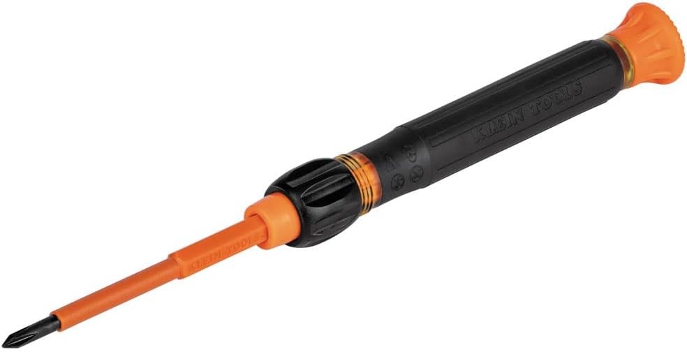 Klein Tools 32581INS Precision Screwdriver, 2-in-1 Insulated Black/Orange