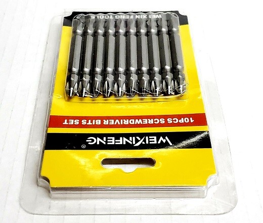 10pc Phillips Double End Screwdriver Bits Hex Driver 1/4″ Shank Long PH2 #11536
