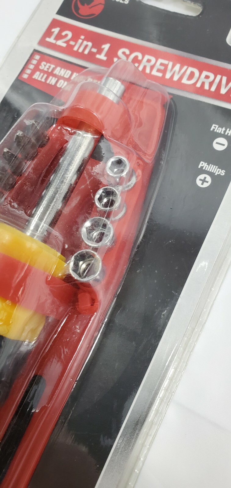 Screwdriver Set 12 in 1 Red Rhino & Holder Flat Head Philips & Socket