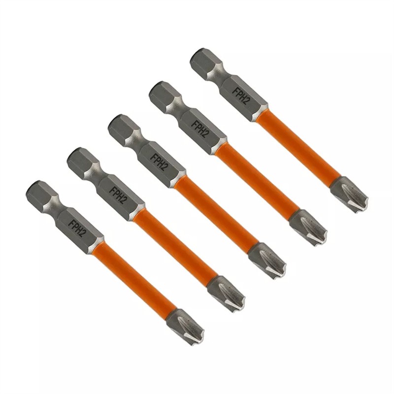 5PC FPH2 Impact Screwdriver Bit Set-S2 Steel 65mm & 110mm Slotted Heads 2025 NEW