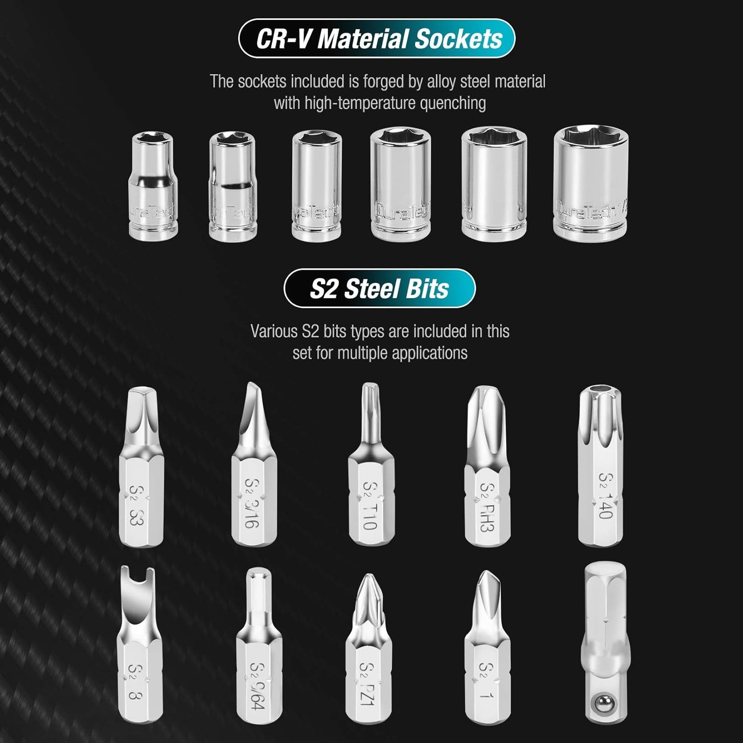 56-Piece Mini Ratchet Wrench & Bit Set with Storage Cases