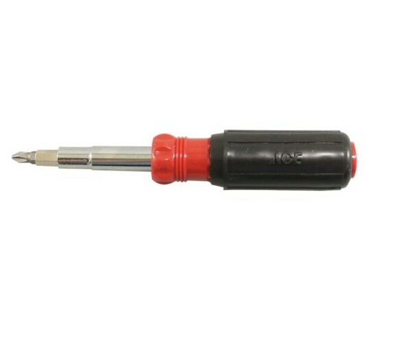 11-in-1 multi-tip screwdriver with square drive bits