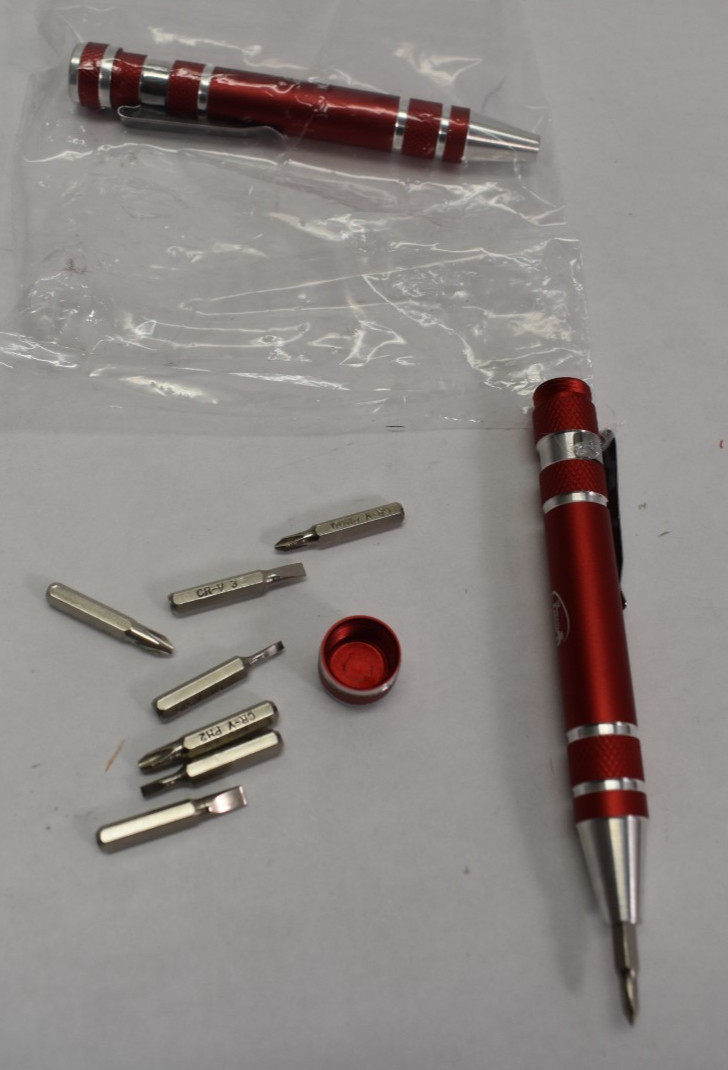 Promotional Mini-Tool Pocket Size Screwdriver Pen with 8 Heads Philips Flat 2pc
