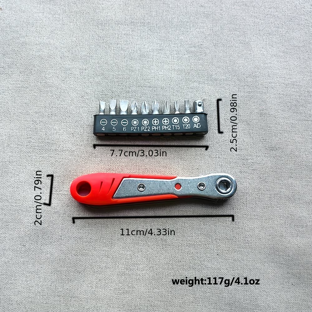36-Tooth Mini Ratchet Screwdriver Set w/L-Shaped Wrench – Steel Multi-Bit Tools